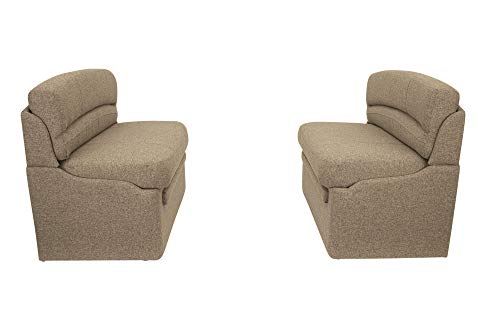 RecPro Charles 38" RV Dinette Booth with Storage | Cloth | Converts to Bed | RV Dining Room | RV Furniture (1 Booth, Oatmeal) - color: Oatmeal, size: 1 Booth