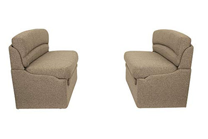 RecPro Charles 38" RV Dinette Booth with Storage | Cloth | Converts to Bed | RV Dining Room | RV Furniture (1 Booth, Oatmeal) - color: Oatmeal, size: 1 Booth