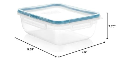 Snapware Plastic Total Solution 3-Pack (8.5-Cup) Food Storage Containers Set, Leakproof & Airtight Plastic Locking Lids Rectangular Containers, BPA-Free Lids, Microwave Dishwasher Freezer Safe - size: 3 Pack, style: 8.5 Cup