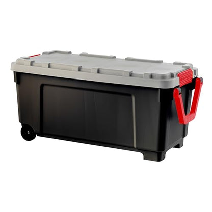 IRIS USA 2 Pack TrailBox, 43 Gallon Lockable Storage Trunk Box, Truck Bed Bin Heavy-Duty Containers Camping Gear, Adventure Chest - Black/Gray - color: Dark Gray, size: 43 Gal - 2 Pack