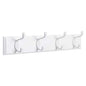 SONGMICS Wall-Mounted Coat Rack, Hook Rack, 4 Dual Metal Hooks, for Coats, Bags, Keys, in the Entryway, Bedroom, Living Room, White ULHR23WT - color: White, size: 1 Pack-4 Hooks