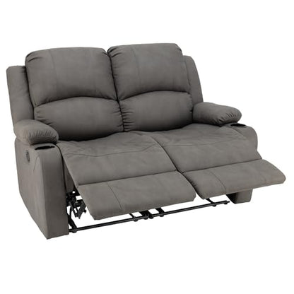 Camper Comfort 58" Wall Hugger Reclining RV Theater Seats | Double Recliner RV Sofa | RV Couch | Wall Hugger Recliner | RV Theater Seating | RV Furniture (Manual, Slate) - color: Slate, style: Manual