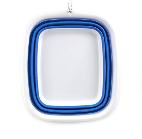 SAMMART 7.7L (2 Gallon) Collapsible Tub - Foldable Dish Tub - Portable Washing Basin - Space Saving Plastic Washtub (Blue, S) - color: Blue, size: Small