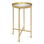 Kate and Laurel Celia Round Metal Foldable Accent Table with Mirror Tray Top, Gold - color: Gold/Mirror