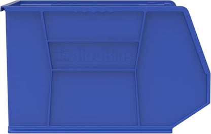 Akro-Mils 30270 AkroBins Plastic Storage Bins, Space-Saving Stackable Bins for Garage, Pantry, Craft Organization, 18" x 16" x 11", Blue, 3-Pack - color: Blue