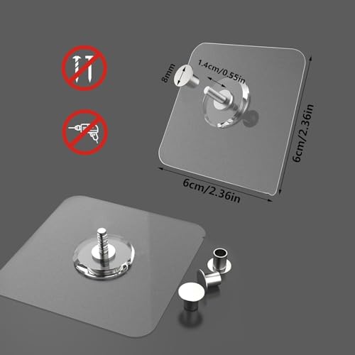 14 Pack Adhesive Wall Hooks, Wall Hangers Without Nails, No Damage Picture Hooks Waterproof and Rustproof to use Inside Kitchen, Bathroom, Home and Office（14mm）
