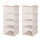 MAX Houser 4 Tier Shelf Hanging Closet Organizer, Closet Hanging Shelf with 2 Sturdy Hooks for Storage,2 Pack, Foldable (Beige) - color: Beige-5
