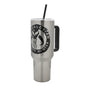 Bioworld Star Wars Mandalorian Mythosaur Skull Bounty Hunter Logo 40 Oz Silver Stainless Steel Tumbler - color: Mythosaur Skull