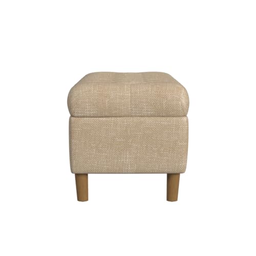 HomePop Ainsley 40" Storage Ottoman Bench - Oatmeal Textured Fabric - color: Oatmeal Textured Fabric