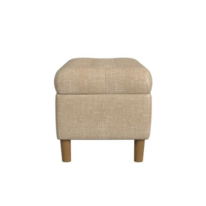 HomePop Ainsley 40" Storage Ottoman Bench - Oatmeal Textured Fabric - color: Oatmeal Textured Fabric