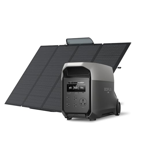 EF ECOFLOW Delta 3 Ultra Portable Power Station with 400W Solar Panel, 3072Wh LiFePO4 Battery, 3600W (Surge 7200W) Output, Solar Generator for Home Use, Camping Accessories, Emergencies & RV Backup - style: DELTA 3 Ultra+400W Solar Panel
