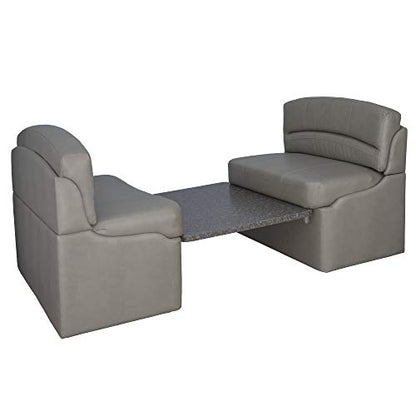 RecPro 36" RV Dinette Booth Set with Table and Leg | Two Dinette Booths (Putty, Granite Chocolate) - color: Granite Chocolate, size: Putty