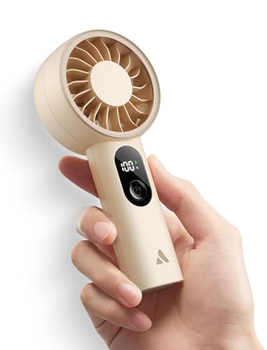 Aecooly Mighty Portable Fan, Powerful Handheld Fan, USB Rechargeable [18H Max Cooling Time], Mini Personal Battery Powered, Pocket for Travel, Summer, Gifts for Women, Girls -Beige - color: Beige, size: 1 Pack 3500mAh