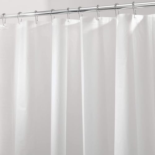 Clawfoot Tub Shower Curtain 108x72 Inch White Liner All Warp Around Extra Wide 24 Metal Hooks with Magnets Heavy Duty Vinyl Bath for Bathroom PEVA Waterproof Pure - color: Pure White, size: 108"W x 72"L (Pack of 1)