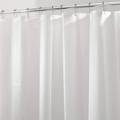 Clawfoot Tub Shower Curtain 108x72 Inch White Liner All Warp Around Extra Wide 24 Metal Hooks with Magnets Heavy Duty Vinyl Bath for Bathroom PEVA Waterproof Pure - color: Pure White, size: 108"W x 72"L (Pack of 1)