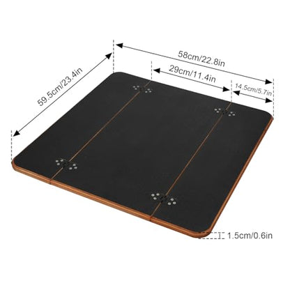 Caravan Folding Table Kit 595x580mm, Swivel Arm Leg System, Space Saving Black Folding Plywood Top for Motorhome, Camper Van Conversion, RV, Boat Interior (Black Table Leg) - color: Black Table Leg
