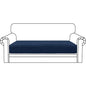 ZNSAYOTX Stretch Cushion Covers Sofa Loveseat Cushion Couch Seat Covers Slipcovers Soft Replacement Unique Pattern Furniture Protector with Elastic Bottom (Navy, 1 Pc 2-Seat Cushion Cover) - color: Navy Blue, size: 1 Cushion Loveseat