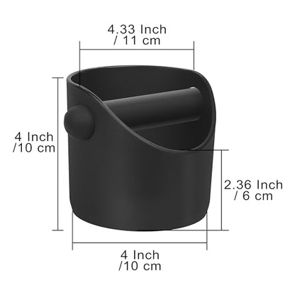 Small Coffee Knock Box 4.3 Inch, Coffee Mini Knock Box, Mini Knock Box Espresso, Small Knock Box Espresso with Removable Knock Bar And Non-Slip Base