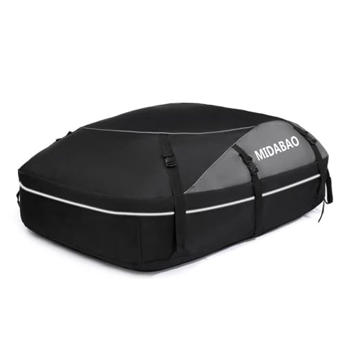 MIDABAO 20 Cubic Waterproof Duty Car Roof Top Carrier-Car Cargo Roof Top Bag, Waterproof & Coated Zippers includes Anti Slip Mat with or without Racks (20 Cubic Feet) - size: 20 Cubic Feet