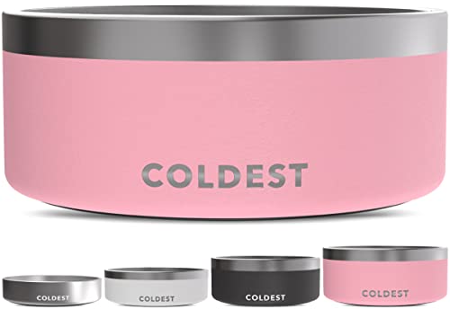 Coldest Dog Bowl - Anti Rust Metal, Non Slip, 3 Layers Insulated Stainless Steel Dog Bowls - Spill Proof & Heavy Duty - Water Bowl for Dogs, Cats & Pets, Dish Washer Safe (100 oz, Cotton Candy Pink) - color: Cotton Candy Pink, size: 100 oz