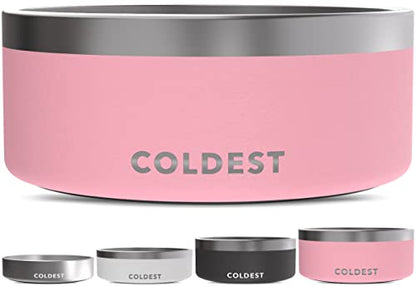 Coldest Dog Bowl - Anti Rust Metal, Non Slip, 3 Layers Insulated Stainless Steel Dog Bowls - Spill Proof & Heavy Duty - Water Bowl for Dogs, Cats & Pets, Dish Washer Safe (100 oz, Cotton Candy Pink) - color: Cotton Candy Pink, size: 100 oz