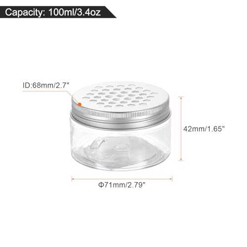 HARFINGTON 8 Pcs Empty Scent Beads Storage Container 3.4oz/100ml Air Freshener Tins Round Refillable Spice Containers Plastic Jars Sample for Travel Storage - size: 100ml