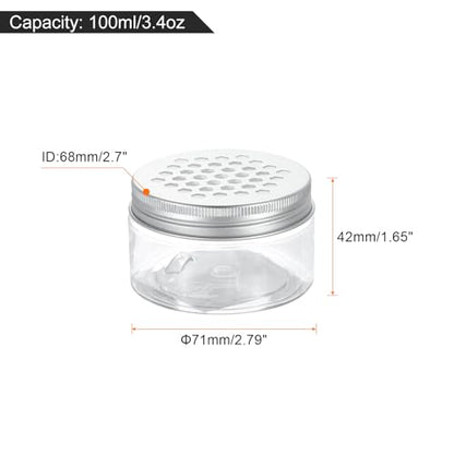 HARFINGTON 8 Pcs Empty Scent Beads Storage Container 3.4oz/100ml Air Freshener Tins Round Refillable Spice Containers Plastic Jars Sample for Travel Storage - size: 100ml