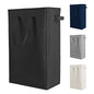 Odonata Slim Laundry Hamper Handles Collapsible Laundry Basket Thin Dirty Clothes Basket Narrow Laundry Bag Foldable Dirty Hamper 45L (Black) - color: Black