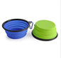 Collapsible Pet Bowl Set, Portable Silicone Travel Food Water Bowls with Carabiner Clip, Multi-Color, Space-Saving Design for Dogs Cats (Blue & Green) - color: Blue & Green