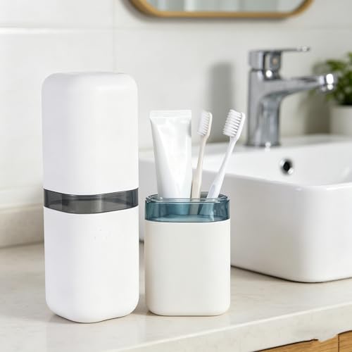 Travel Soap Case and Toothbrush Travel Case Portable Soap Holder Toothbrush Holder with Cover Leakproof Soap Container for Trip Bathroom Camping Gym Outdoor (Blue) - color: Blue