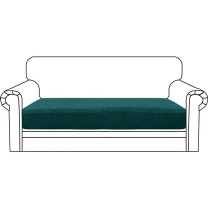 ZNSAYOTX Stretch Cushion Covers Sofa Loveseat Cushion Couch Seat Covers Slipcovers Soft Replacement Unique Pattern Furniture Protector with Elastic Bottom (Blackish Green, 1 Pc 2-Seat Cushion Cover) - color: Blackish Green, size: 1 Cushion Loveseat