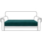 ZNSAYOTX Stretch Cushion Covers Sofa Loveseat Cushion Couch Seat Covers Slipcovers Soft Replacement Unique Pattern Furniture Protector with Elastic Bottom (Blackish Green, 1 Pc 2-Seat Cushion Cover) - color: Blackish Green, size: 1 Cushion Loveseat