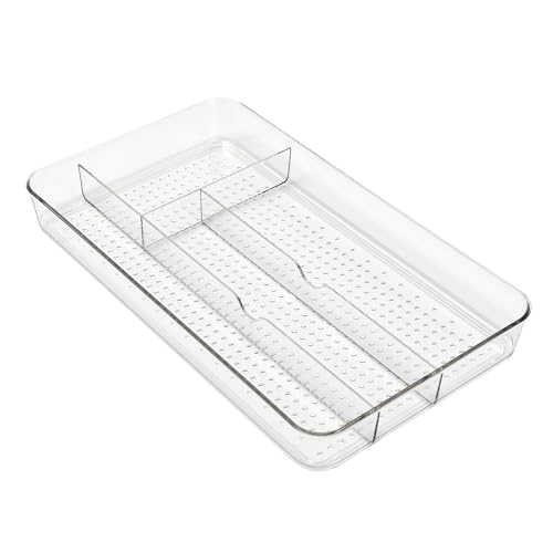 Dial Industries Small Utensil Silverware Kitchen Drawer Organizer, Clear - color: Clear, size: 13"L x 7.5"W x 1.6"H