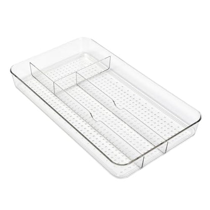 Dial Industries Small Utensil Silverware Kitchen Drawer Organizer, Clear - color: Clear, size: 13"L x 7.5"W x 1.6"H