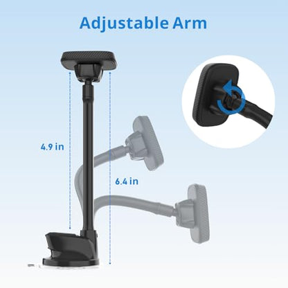 APPS2Car Magnetic Car Phone Holder Mount [6 Strong Magnets], Cell Phone Holder Car [Suction Cup], Phone Car Holder Mount [Windshield Dashboard] fit for Most Smartphones