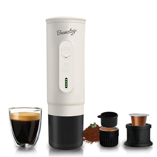 H02 PRO Portable Espresso Maker, Electric Coffee Machine for Travel, Espresso Machine Fits Ground Coffee & NS Capsule, 20Bar Mini Coffee Maker with Self-Heating, for Camping, Hiking, Office - color: White