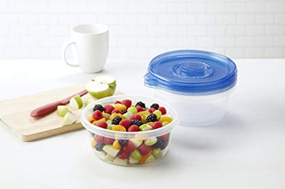 Glad GladWare Big Bowl Food Storage Containers with Lids, Large Round No BPA Plastic Containers for Soups, Salads, and Meal Prep, Lock Tight Seal, Microwave Dishwasher Safe, 48 Oz, 3 Count - 6 Pack - size: 3 Count (Pack of 6), style: Round