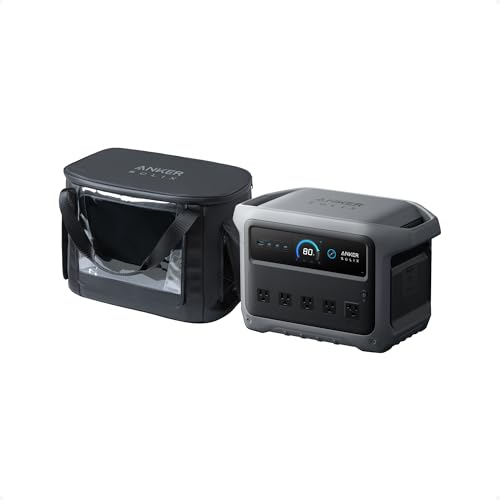 Anker SOLIX C1000 Gen 2 Portable Power Station with Water Resistant Bag, 2,000W (Peak 3,000W) Solar Generator, Full Charge in 49 Min, 1024wh LiFePO4 Battery for Home Backup, Power Outages, and Camping - style: Water Resistant Bag with C1000 Gen2