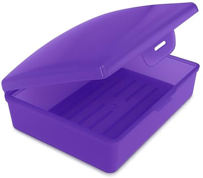 American Comb: Soap Box - Made in The USA - Travel Soapbox with Hinged Lid and Secure Latch Durable Storage Container - Purple - color: Purple