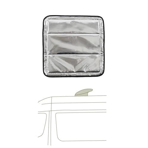 VanEssential Magnetic Insulated Blackout Roof Vent Cover Designed for (MaxxAir/Fantastic Fan) 16.5" x 16.5" - Reflective | Charcoal Gray - color: Reflective | Charcoal Gray