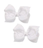 Baby Girl's 2Pcs Cute 3 Inch Pure Color Bow-knot Hair Clip for Photography Travel Daily Life (White) - color: White