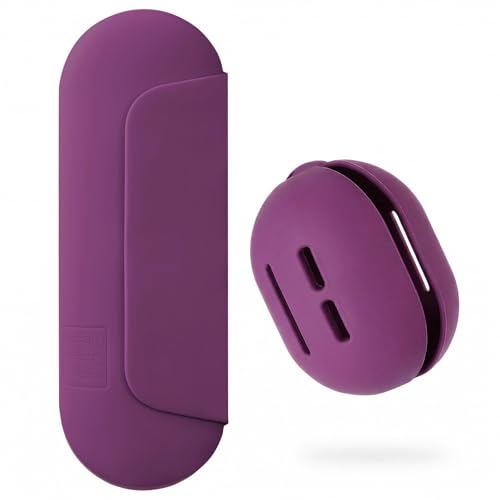 AGIKET 2 IN 1 Silicone Makeup Brush Holder with Beauty Make Up Sponge Holder Case：Soft Portable Cosmetic Face Brushes Holder with Upgrade Anti-Fall Out Magnetic Closure - Dark Pruple - color: Dark Pruple, style: Brush Holder & Case