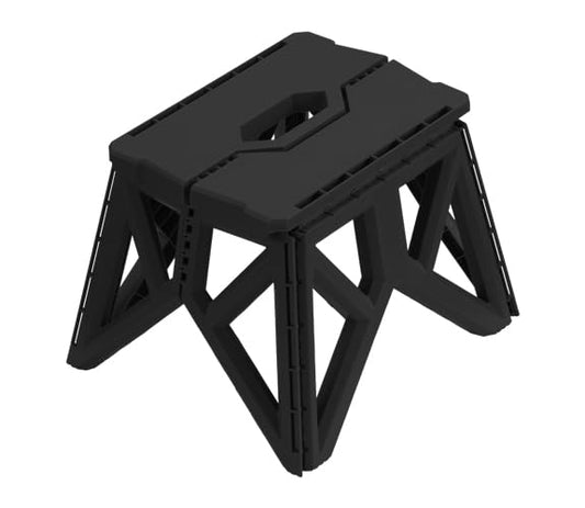 Tactical Folding Step Stool Portable Small Chair Collapsible for Kitchen,Hiking Stool Backpacking, Camping, Fishing and Hunting (Black) - color: Black