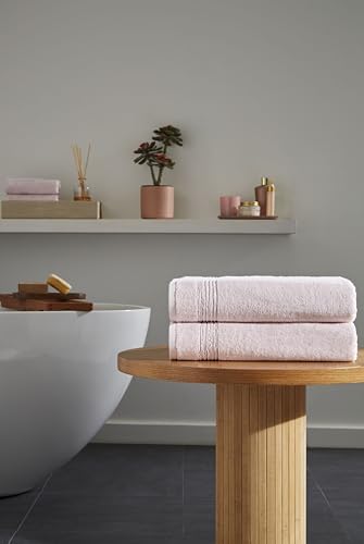 Ozdilek 2-Piece Bath Towels, 27x54 100% Turkish Cotton, Luxury Quick Dry, Extra Large, Fade-Resistant, Eco-Friendly, Spa Towel, Comfortable (Mauve Pink) - color: Mauve Pink