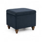 HomePop 22" Medium Rectangular Storage Ottoman - Blue Velvet - color: Blue Velvet