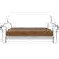 ZNSAYOTX Stretch Cushion Covers Sofa Loveseat Cushion Couch Seat Covers Slipcovers Soft Replacement Unique Pattern Furniture Protector with Elastic Bottom (Light Coffee, 1 Pc 2-Seat Cushion Cover) - color: Light Coffee, size: 1 Cushion Loveseat