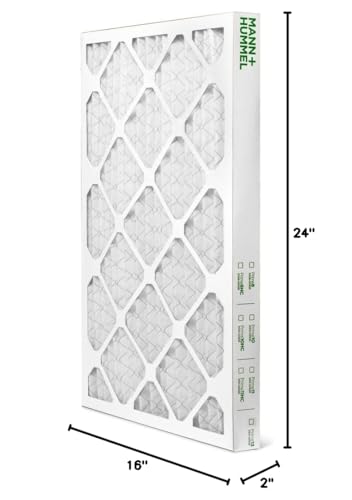 Mann+Hummel 16x24x2 MERV 8 Pleated HVAC AC Furnace Air Filters. Case of 12. (Exact Size: 15.38 x 23.38 x 1.75 Inches), white - style: 16 x 24 x 2