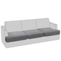 PrinceDeco 3 Piece Sofa Slipcovers for T Cushion Couch Cover T Shaped 3 Cushion Couch Sofa Seat Cover with Elastic Bottom Pets Friendly Jacquard Small Checked,Dove - color: Dove, size: 3 Cushion Sofa
