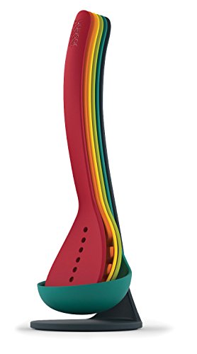Joseph Joseph Nest Utensils Compact Stacking Kitchen Tool Set with Magnetic Storage Stand Nylon, 5-piece, Multicolored - color: Multicolour
