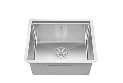 STARSTAR Workstation Ledge Undermount Single Bowl 304 Stainless Steel Kitchen Sink, With Grid, Colander, Cutting Board (21 x 18) - size: 21 x 18